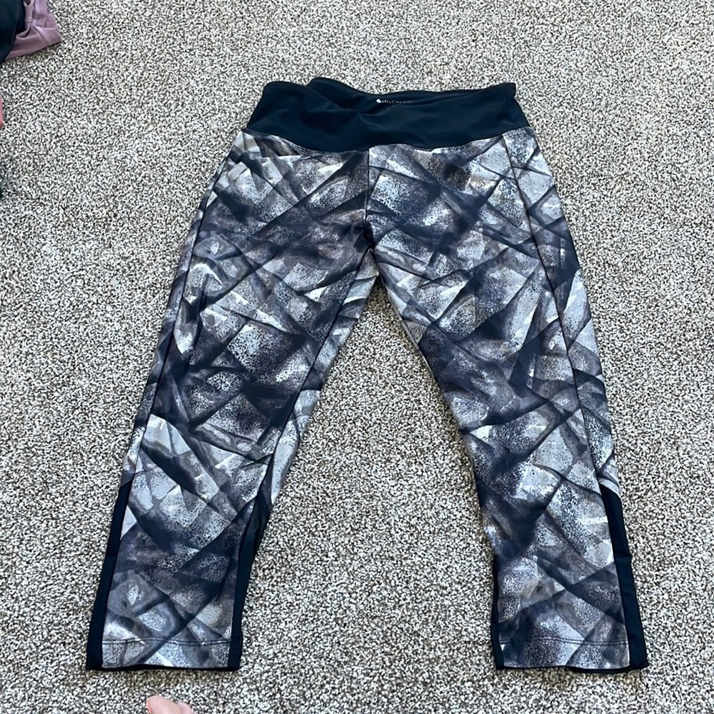 Black and grey leggings , size m only warn a few times